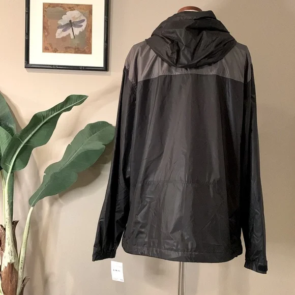 NWT Noize Colorblock Oden Hooded Zip Up Windbreaker, Black & Gray, Size L - Picture 4 of 16